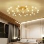 Modern Crystal Fireworks Chandelier,Sputnik Flush Mount Ceiling Lamp for Living Room