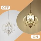 Cottage Wooden Chandelier, 6 Candle Light Farmhouse Chandelier Rustic with Adjustable High