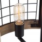 Farmhouse Chandelier 5-Light Rustic Round Wood Metal Chandelier for Kitchen Island, Entryway