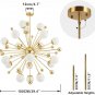 Modern Chandelier Mid-Century Gold Sputnik Pendant Lighting Industrial Ceiling Light Fixture
