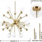 Modern Chandelier Mid-Century Gold Sputnik Pendant Lighting Industrial Ceiling Light Fixture