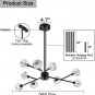 Modern Nordic Crystal Sputnik Chandelier Flush Mount Led Ceiling Light Pendant  Lighting Fixture