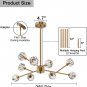 Modern Nordic Crystal Sputnik Chandelier Flush Mount Led Ceiling Light Pendant  Lighting Fixture