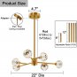 Modern Nordic Crystal Sputnik Chandelier Flush Mount Led Ceiling Light Pendant  Lighting Fixture