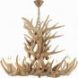 Rustic Deer Antler Chandelier Resin Faux Farmhouse  Candle Style  9+9 Wood Color