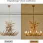 Rustic Deer Antler Chandelier Resin Faux Farmhouse Candle Style 9+9 Wood Color