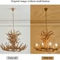 Rustic Deer Antler Chandelier Resin Faux Farmhouse Candle Style 9+9 Brown Color