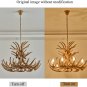 Rustic Deer Antler Chandelier Resin Faux Farmhouse Candle Style 9+6 Brown Color