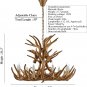 Rustic Deer Antler Chandelier Resin Faux Farmhouse Candle Style 9+6 Brown Color