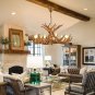 Rustic Deer Antler Chandelier Resin Faux Farmhouse Candle Style 9+3 Brown r