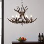Antler Chandelier 6 Light Large Faux Resin Chandelier Vintage Style Antler Lighting for Living Room
