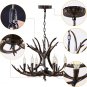 Antler Chandelier 6 Light Large Faux Resin Chandelier Vintage Style Antler Lighting for Living Room