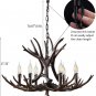 Antler Chandelier 6 Light Large Faux Resin Chandelier Vintage Style Antler Lighting for Living Room