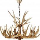 Antler Chandelier 6 Light Large Faux Resin Chandelier Vintage Style Antler Lighting for Living Room