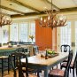Antler Chandelier 6 Light Large Faux Resin Vintage Antler Hanging Lighting In Brown