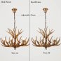 Antler Chandelier 6 Light Large Faux Resin Vintage Antler Hanging Lighting In Brown