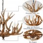Antler Chandelier 6 Light Large Faux Resin Vintage Antler Hanging Lighting In Brown