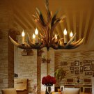 Antlers Vintage Style Resin 8 Light Chandeliers Rural Countryside Hanging Light Fixture