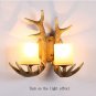 Rural Deer Horn Wall Lamp, Living Room Bedroom Bedside Porch Resin Wall Lamp