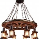 Farmhouse Hanging Pendant Lights Wheel Chandelier US Country Industrial  Chandelie 8 Head