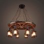 Farmhouse Hanging Pendant Lights Wheel Chandelier US Country Industrial  Chandelie 8 Head