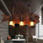 ndustrial Sailboat Wooden Chandelier E27 6-lamp Personality Creative Fish-shaped Decorative Lamp