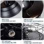 Industrial Ceiling Fan with Retractable 4 Blades,Vintage Chandelier Remote Control Lamp for Kitchen