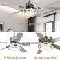Modern Ceiling Fan with LED Lights and Remote Control, Silent Motor Fans with 5 Blades