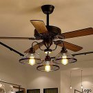 52" Farmhouse Ceiling Fan With Light Rustic Ceiling Fan With Light