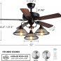 52" Farmhouse Ceiling Fan With Light Rustic Ceiling Fan With Light