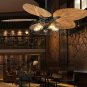 52-Inch Tropical Fan Light Industrial Cage Ceiling Fan with Light 5 Lights Remote Control Chandelier