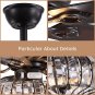 48" Ceiling Fans with Lights and Remote with Lamps LED Crystal Lampshade