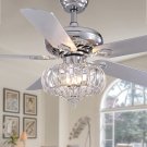 48" Ceiling Fans with Lights and Remote with Lamps LED Crystal Lampshade