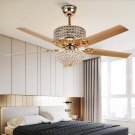Crystal Ceiling Fan with Lights, 52” Modern Chandelier Fan with Remote Control,
