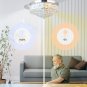 Crystal Ceiling Fans with Lights,42 Inch LED 3 Color Remote Control Retractable Invisible Blades