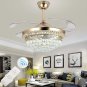 42" Chandelier Ceiling Fan Light, Modern Retractable Invisible Ceiling Fan Light Remote Control