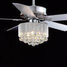 52" Crystal Ceiling Fan, Remote Control, Reversible Motor and 5 Wood Reversible Blades
