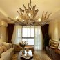 Antler Chandelier Farmhouse Resin Faux Pendant Lighting Rustic Hanging Lamp Light Fixture