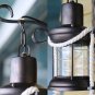 Industrial Vintage Wall Sconce Lighting Lantern LED Wall Light with Wood Backplate in Aged Bronze