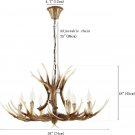Antler Chandelier 6 Light Large Faux Resin Chandelier Vintage Style Antler Lighting for Living Room