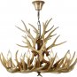 Rustic Deer Antler Chandelier Resin Faux Farmhouse Candle Style 9+6 Wood Color
