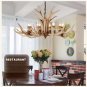 Antler Chandelier Resin Deer Horn Hanging Light Countryside Pendant Lamp 8 Head