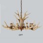 Antler Chandelier Resin Deer Horn Hanging Light Countryside Pendant Lamp 8 Head