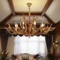Antler Chandelier Resin Deer Horn Hanging Light Countryside Pendant Lamp 8 Head