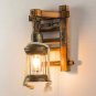 Rustic Wall Light Fixtures, Vintage Wooded Iron 1 Lantern Dining Room Bar Decora