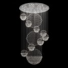 Modern Large Luxury Sprial Crystal Chandelier 3 Sphere Spiral Round D40"