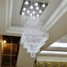Foyer Chandeliers Entryway High Ceiling, 12-Light Square Raindrop Crystal Chandeliers