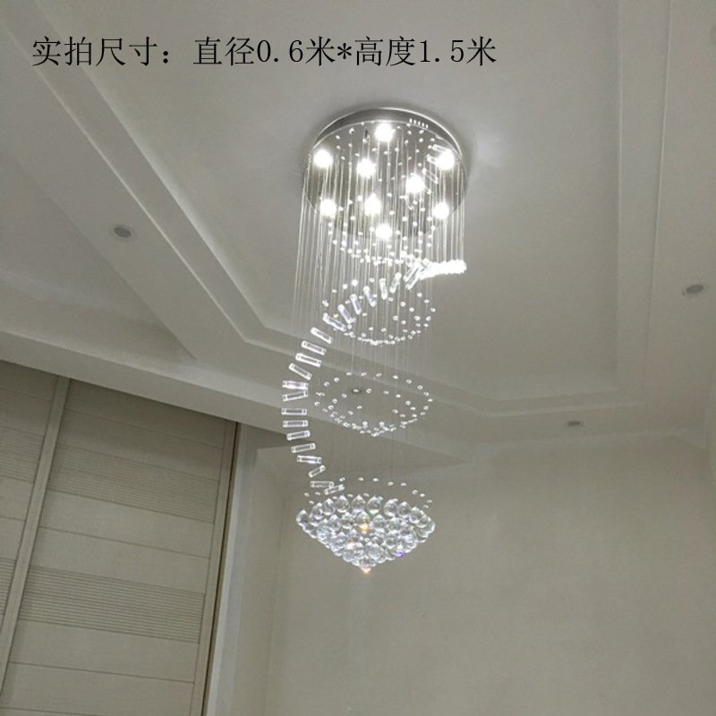 Modern Crystal Chandelier Luxury Round Spiral Lamp Clear LED Light Lighting Fixture D 23.62&acirc;��