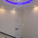 Modern Crystal Chandelier Luxury Round Spiral Lamp Clear LED Light Lighting Fixture D 31.5“