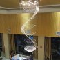 Modern Crystal Chandelier Luxury Round Spiral Lamp Clear LED Light Lighting Fixture D 31.5“
